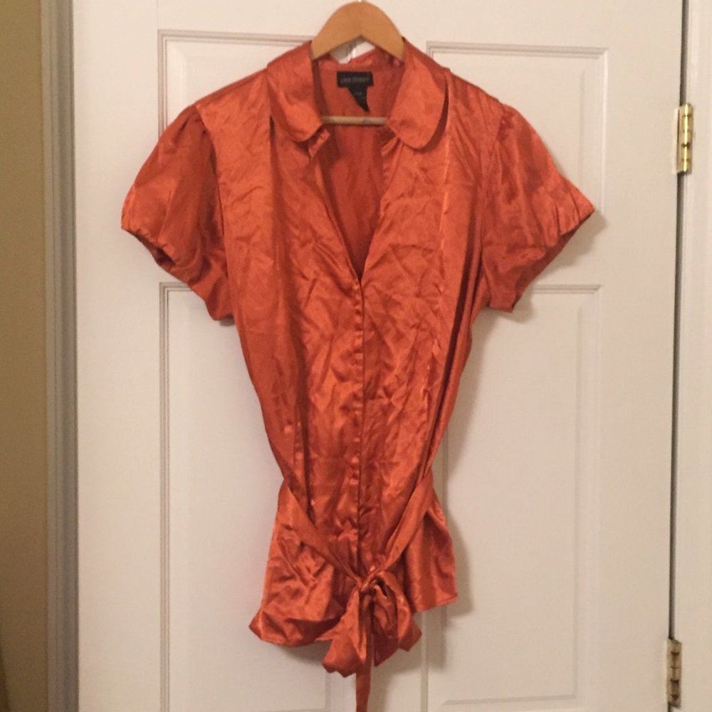 2/$40 Satin Burnt Orange Blouse